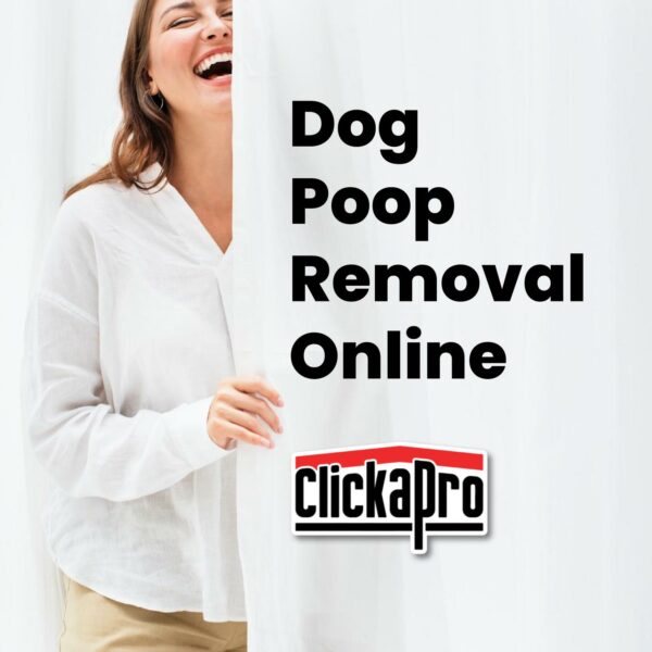 Woman opening the curtain on Dog Poop Removal Service