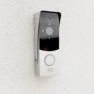 Smart Doorbell On A Stucco Wall Installed By A CLICK-A-PRO Tech